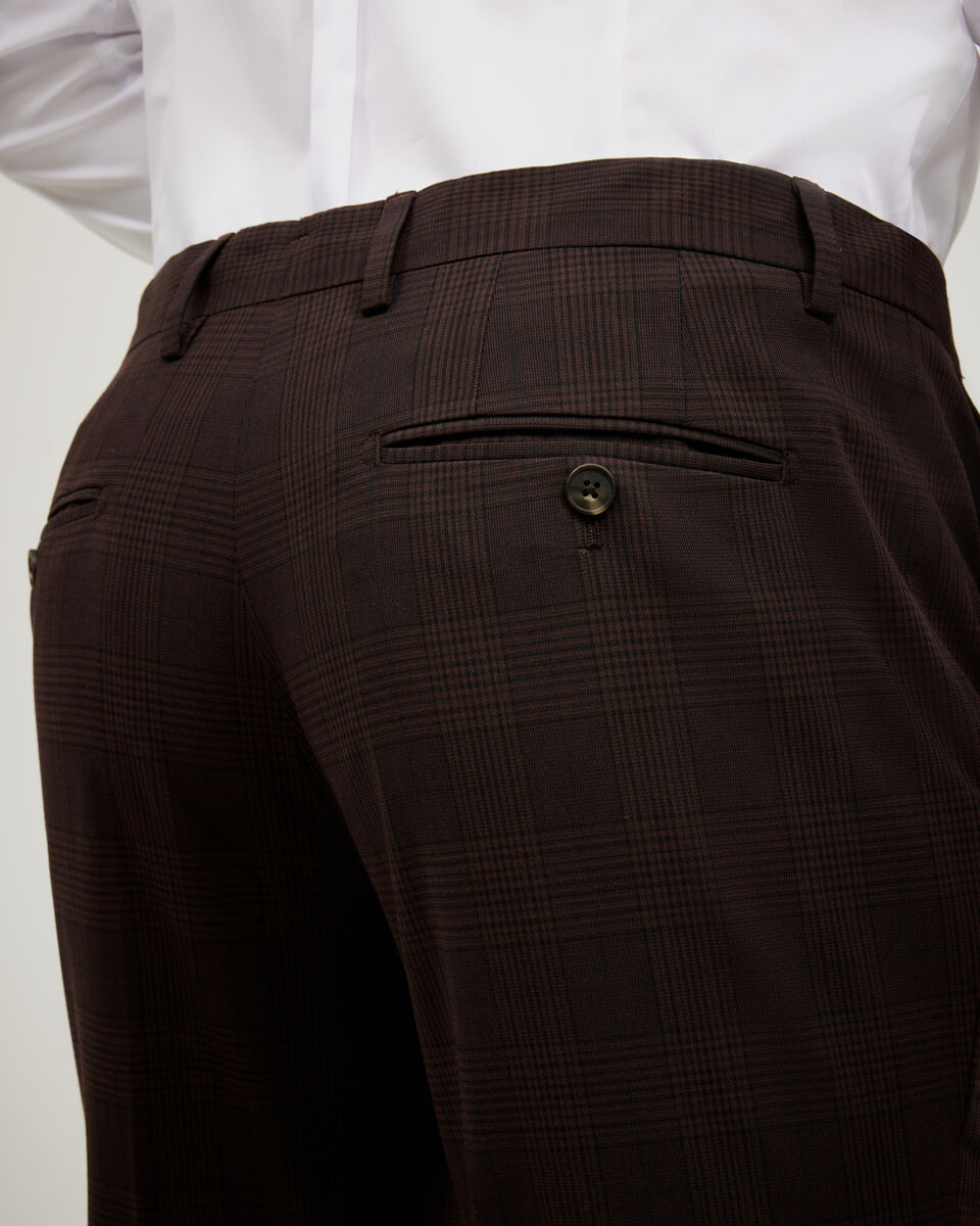 Prince Of Wales Tailored Pant, Burgundy, hi-res